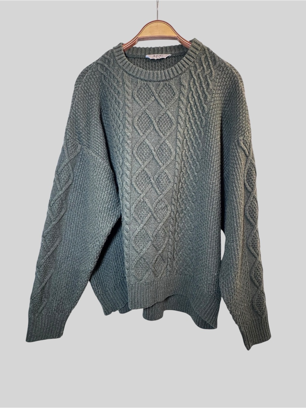 Wind River Women’s Dark Olive Cable Knit Merino Wool Blend Sweater Size L